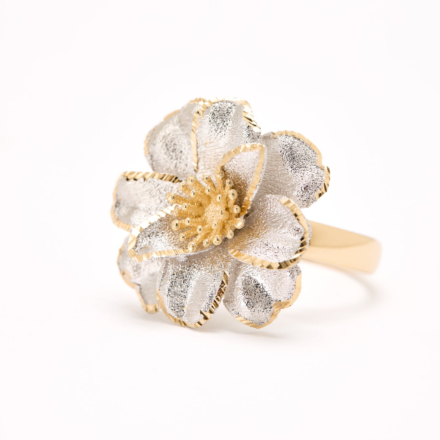 Inel aur White Blossom
